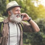 Old Man on Phone