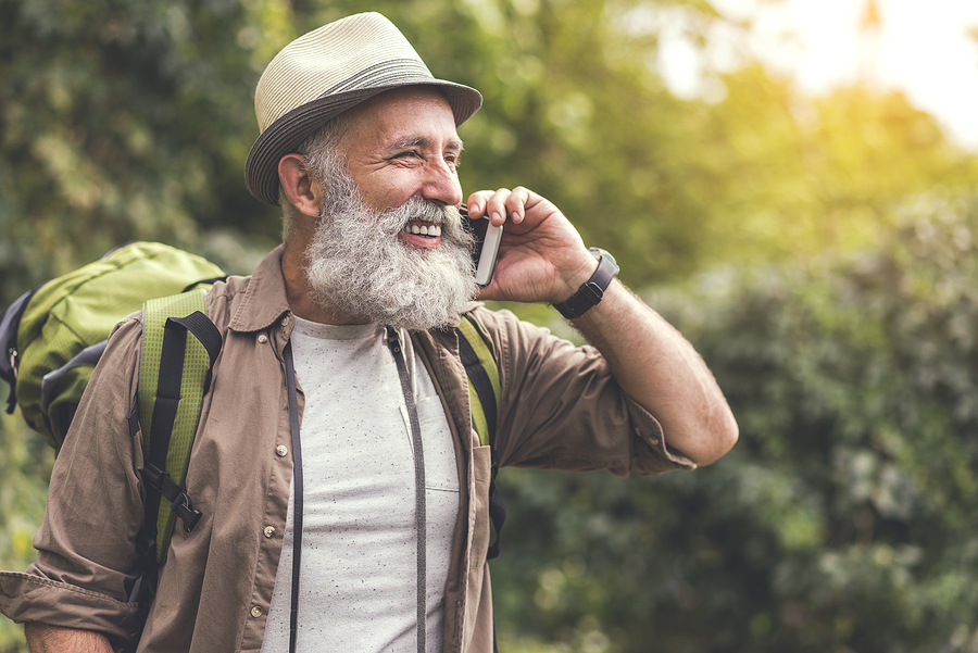 Old Man on Phone